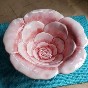 Maxcera Floral Ceramic Bowl Hand Painted 7in